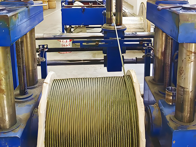 Steel wire rope processed on industrial winding equipment a key cable fabrication step